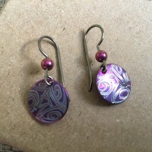 Titanium Earrings Hypoallergenic Purple